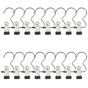 16 PCS Laundry Hook Boot Hanging Hold Clips Portable Hanging Hooks Home Travel Hangers Clothing Clothes Pins