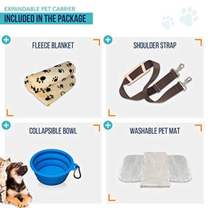 PETYELLA Pet Carrier + Fleece Blanket & Bowl - Innovative Design Airline Approved - Lightweight Dog & Cat Carrier