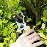 Bekhic 8" Professional Garden Clippers, Branch Scissors & Rose Pruning Shears,Hand Pruners with Ergonomic Handles, Shock-Absorbent Spring & Safety Lock,Bypass Pruning Shears for (Upgraded Version)