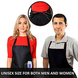 CHEFLUX [12pk] Premium Professional Red Restaurant Aprons with 2 Large Pockets [Bulk] Chef Cooking Bib Apron for Kitchen Waitress [Unisex] Men Women [53 g Lightweight] BBQ Painting Stylist Artist