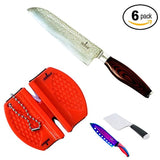 SiliSlick Bundle of 6. 2 Stage Portable Knife Sharpener. Tungsten and Ceramic blades for Complete and accurate sharpening