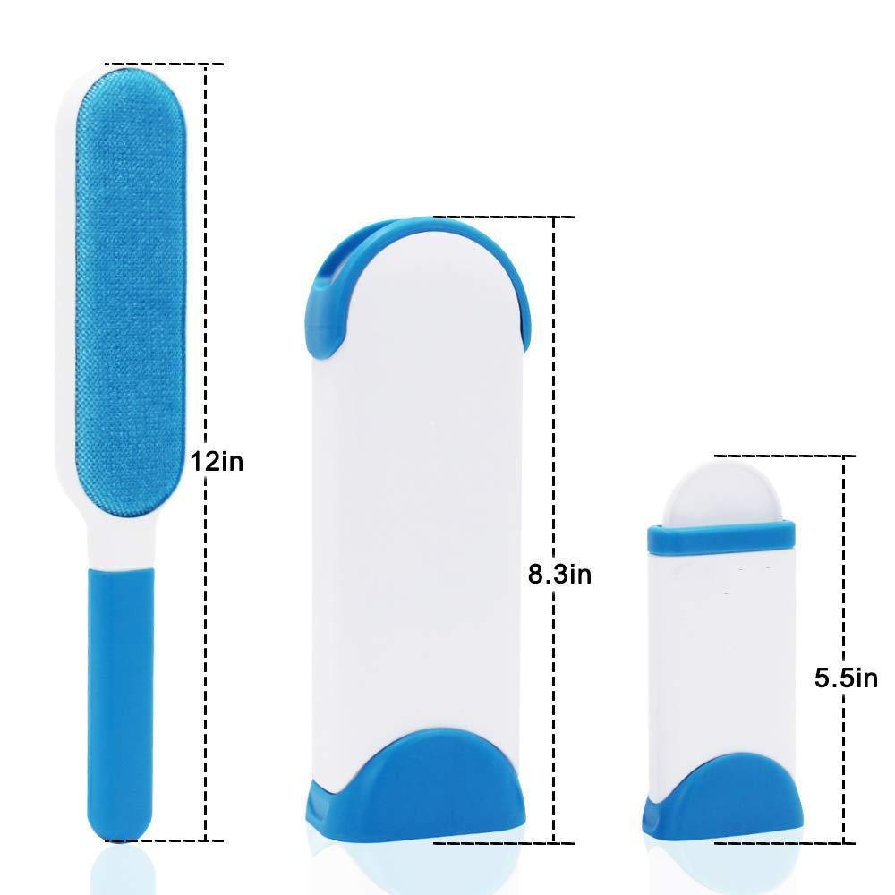 VOCOO Pet Hair Remover,Fur Hair to Hair Cleaning Clothes Fabric Magic Brush/to The Machine with Self-Cleaning Base Double-Sided Brush to Remove Clothing and Furniture Pet Hair (Blue)
