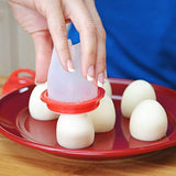 Egg Cooker - Hard Boiled Eggs without the Shell, Eggies ready for snack,6 Pack with BONUS ITEM.