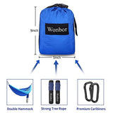 Wonbor Hammock, Camping Double Hammock Lightweight Portable Parachute Nylon Hammock with Tree Straps Ropes for Outdoor Backpack Travel Beach Yard Hanging Bed Sleeping Swing