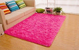 Super Soft Indoor Modern Shag Area Silky Smooth Rugs Living Room Carpet Bedroom Rug for Children PAGISOFE Play Solid Home Decorator Floor Rug and Carpet 4- Feet by 5- Feet (Hot Pink)