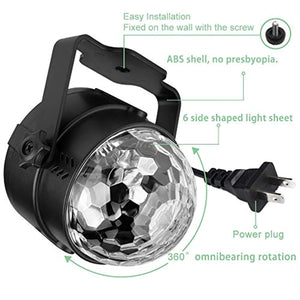 Led Party lights，AOFU 2nd Generation Strobe Dance Light Disco DJ Party Lights Disco Ball Strobe Light 7Color Sound Activated lamp Karaoke Machine Kids Birthday Gift Stage Home Holiday Party Supplies