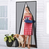 Homitt [Upgraded Version] Magnetic Screen Door with Durable Fiberglass Mesh Curtain and Full Frame Hook & Loop Fits Door Size up to 36"x82" Max- Black
