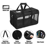 HITCH Pet Travel Carrier Soft Sided Portable Bag for Cats, Small Dogs, Kittens or Puppies, Collapsible, Durable, Airline Approved, Travel Friendly, Carry Your Pet with You Safely and Comfortably