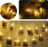 Photo Clip String Lights with Battery Operated Indoor Fairy String Lights for Hanging Photos Pictures Christmas Cards, Photo Clip Holders in Kids Bedroom Birthday Wedding Christmas Party(10Feet 20Led)