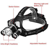 LED Headlamp Flashlight Kit, ANNAN 8000-Lumen Extreme Bright Headlight with Red Safety Light, 4 Modes, Waterproof, Portable Light for Camping, Biking, 2 Rechargeable Lithium Batteries Included