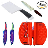 SiliSlick Bundle of 6. 2 Stage Portable Knife Sharpener. Tungsten and Ceramic blades for Complete and accurate sharpening