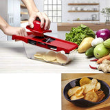 Kintty Mandoline Slicer with 6 Interchangeable Stainless Steel Spiralizer Vegetable Slicer - Slicer Mandoline Cutter - Adjustable Slicer Maker for Low Carb-Free