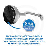 Maskeny 40 LB Magnetic Hooks Strong Neodymium Heavy Duty for Cruise, Kitchen Organization and Indoor/ Outdoor Storage Hanging - Bonus Push Pins Refrigerator Magnet