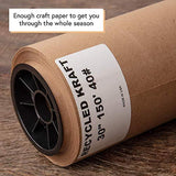 Kraft Paper Roll 30'' X 1800'' (150ft) Brown Mega Roll - Made in Usa 100% Natural Recycled Material - Perfect for Packing, Wrapping, Butcher, Craft, Postal, Shipping, Dunnage and Parcel