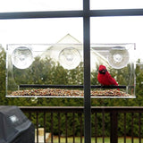 Evelots Window Bird Feeder-Clear-12 Inches -3 Extra Strong Suction Cups-Drain Holes