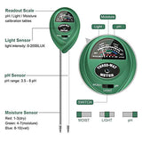 Lailieu Soil Test Kit 3-in-1 Soil Tester with Moisture,Light and PH Meter, Indoor/Outdoor Plants Care Soil Sensor for Home and Garden, Farm, Herbs & Gardening Tools(No Battery Needed)