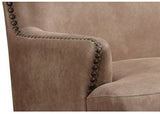 Emerald Home Furnishings Nola Brown Accent Chair with Faux Suede Upholstery And Nailhead Trim