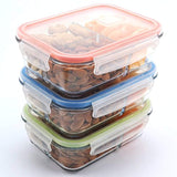 Glass Meal Prep Containers 3 Compartment, MCIRCO Food Storage Container Set with Airtight Locking Lids - Portion Control - Microwave, Freezer, Oven & Dishwasher Safe - BPA Free Containers