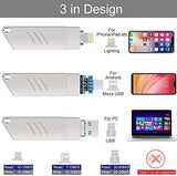 iOS Flash Drive for iPhone Photo Stick 32GB Memory Stick USB 3.0 External Storage Lightning Memory Stick for iPhone iPad Android Type c and Computers