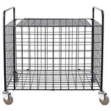 MyGift Metal Rolling Sports Ball Storage Hopper & Equipment Cart