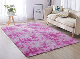 Super Soft Indoor Modern Shag Area Silky Smooth Rugs Living Room Carpet Bedroom Rug for Children PAGISOFE Play Solid Home Decorator Floor Rug and Carpet 4- Feet by 5- Feet (Hot Pink)