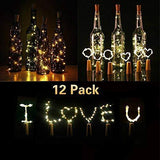 Wine Bottle Lights with Cork,CUUCOR 7.2ft 20 LED Battery Operated Fairy String Lights for DIY,Christmas,Party(Warm White,6 Pack)