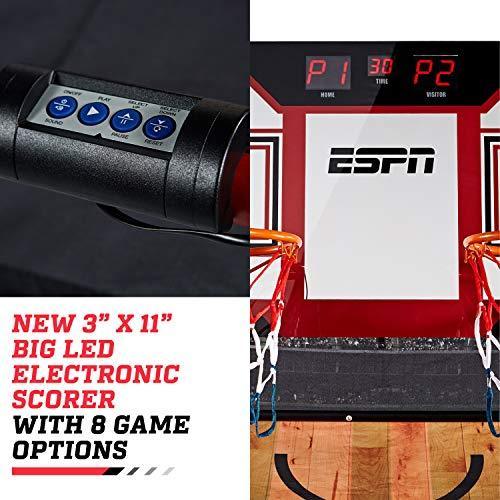 ESPN EZ Fold Indoor Basketball Game for 2 Players with LED Scoring and Arcade Sounds (6-Piece Set)