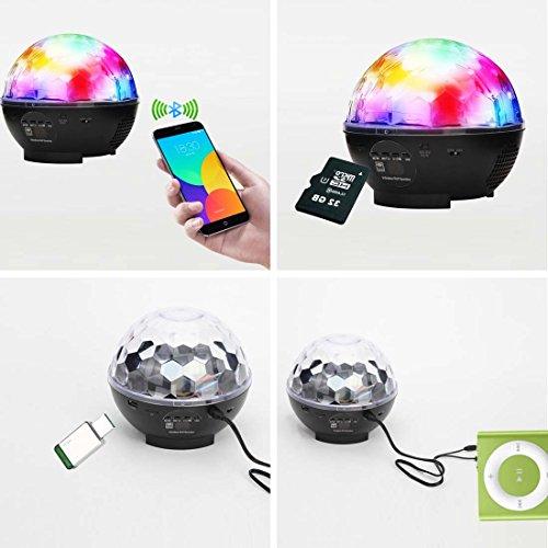 Luditek Portable Stage Lights with Remote, DJ Lights with Bluetooth Speaker, LED Disco Ball Lights Party Lighting Powered by Rechargeable Battery