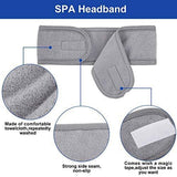 Spa Facial Headband Whaline Head Wrap Terry Cloth Headband 4 counts Stretch Towel with Magic Tape for Bath, Makeup and Sport (White)