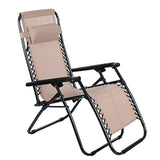 ANCHEER Zero Gravity Chair Outdoor Lounge Chaise with Foldable Steel Construction and Durable Mesh Fabric-300lbs Capacity (Khaki)
