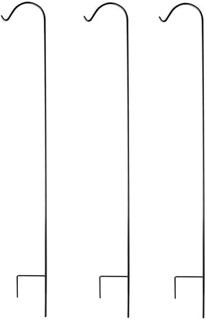 Black Shepherd Hook 92 Inch, 15MM Thick, Super Strong, Rust Resistant Steel Hook Ideal for Hanging Heavy Plant Baskets, by AshmanOnline