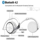Small Bluetooth Headphones Behind The Head, Sports Wireless Headset with Built in Microphone and Crystal-Clear Sound, Fold-able and Carried in The Purse, and 12-Hour Battery Life, Blue