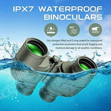 Hooway 7x50 Waterproof Fogproof Military Marine Binoculars w/Internal Rangefinder & Compass for Navigation,Boating,Fishing,Water Sports,Hunting and More