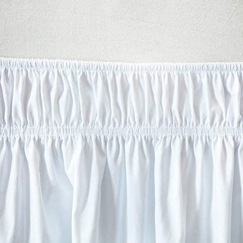 Cozylife Three Fabric Sides Wrap Around Elastic Solid Easy Off Dust Ruffled Bed Skirts 16 Inch Tailored Drop (Gray, Full/Queen)