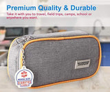 Hiverst Insulated Epipen Carrying Case Insulin Diabetic Travel Supplies with 2 Medical Alert Epipen Inside Key Tag & 2 Ice Pack Allergy Kids Cooler Medical Travel Organizer