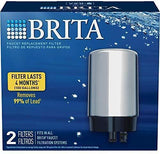 Brita Tap Water Filtration System Replacement Filters for Faucets - White - 2 Count