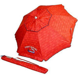 Tommy Bahama Sand Anchor 7 feet Beach Umbrella With Tilt and Telescoping Pole- Red