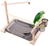 QBLEEV Parrots Playstand Bird Playground Wood Perch Gym Stand Playpen Ladder with Toys Exercise Playgym for Conure Lovebirds