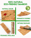 Office Marshal Natural Bamboo Wood Bath Mat: Wooden Door Mat/Kitchen Floor Rug - Bathroom Shower and Tub Mats