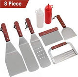 ROMANTICIST 8Pc BBQ Griddle Accessories Kit - Heavy Duty Stainless Steel Professional Griddle Tool Set - Great for Flat Top Cooking Camping Tailgating