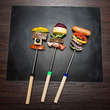 Aoocan marshmallow roasting sticks, smores skewers telescoping forks Multicolored 32 inch, Set of 12 smores sticks for fire pit & hot dog forks - Camping, Campfire, Bonfire Kids kit- free portable bag