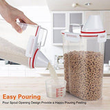 Mini Dry Food Storage Container - Rice Container with Pour Spout + Cup - Handy Dry Food Keeper for Sugar Beans Grain Candy 1.5L Blue