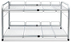 Surpahs 2 Tier Under Sink Expandable Shelf Organizer, Storage Rack (Silver)