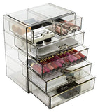 Sorbus Cosmetics Makeup and Jewelry Big Storage Case Display - Stylish Vanity, Bathroom Case (4 Large, 2 Small Drawers, Black Jewel)