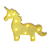Pooqla LED Night Light Lamp Kids Marquee Letter Lights Unicorn Shape Signs Light Up Christmas Party Wall Decoration Battery Operated (Pink)