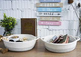 Goodpick 2pack Cotton Rope Basket - Woven Storage Basket - 9.8" x 8.7" x 2.8" Small Rope Baskets for Kids Home Decor Toy Basket Organizer - Desk Basket Containers for Jewellery, Keys - Hemp Rope Bowl