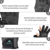 Palmyth Neoprene Fishing Gloves for Men and Women 2 Cut Fingers Flexible Great for Photography Fly Fishing Ice Fishing Running Touchscreen Texting Hiking Jogging Cycling Walking