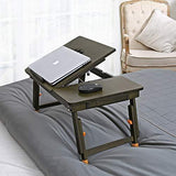 Laptop Desk Nnewvante Adjustable Laptop Desk Table Bamboo Foldable Breakfast Serving Bed Tray w' Drawer by NNEWVANTE