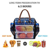 LOKASS Lunch Bag Insulated Lunch Box Wide-Open Lunch Tote Bag Large Drinks Holder Durable Nylon Thermal Snack Organizer for Women Men Adults College Work Picnic Hiking Beach Fishing,Feather