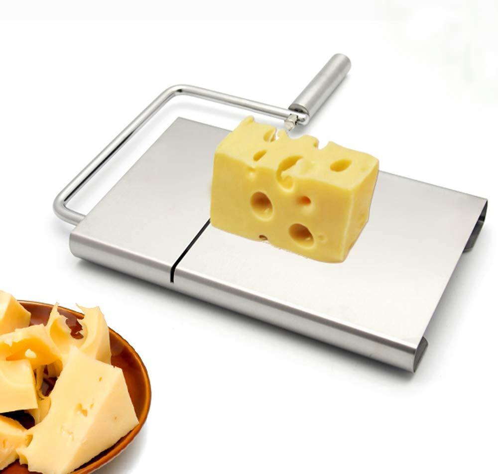Bekith Cheese Slicer Stainless Steel Wire Cutter With Serving Board - Cheese Cutter for Hard and Semi Hard Cheese Butter